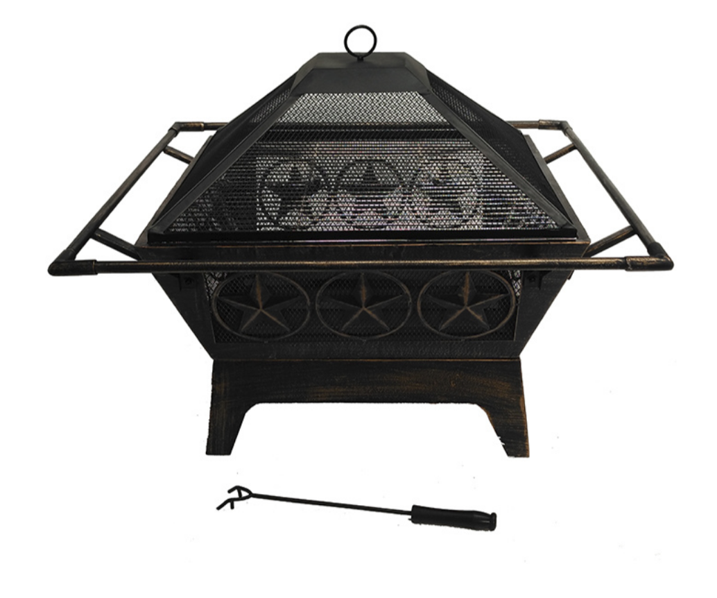 32″ Square Fire Pit with 24″ Bowl
