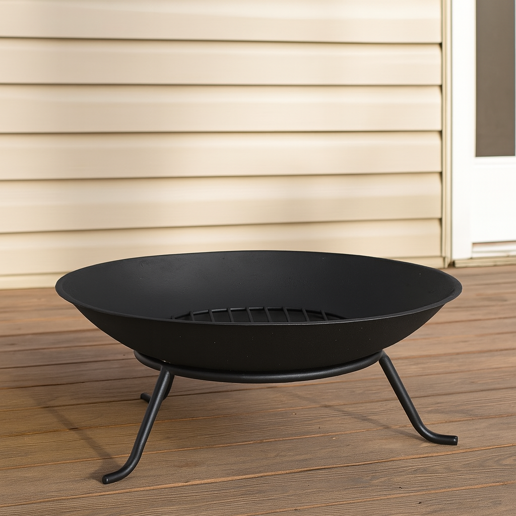 Steel Black Fire Pit (60 × 29 cm)