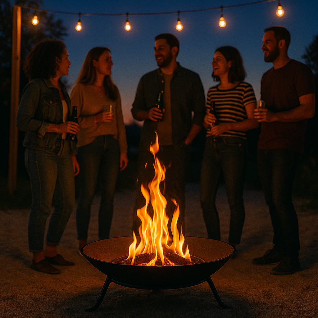 Steel Black Fire Pit (60 × 29 cm)