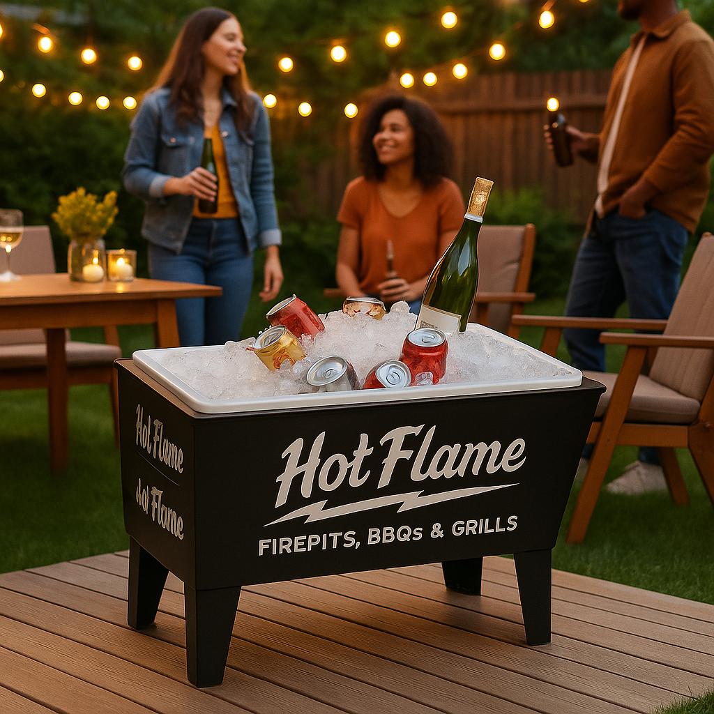 Dual-Function Steel Fire Pit & Cooler