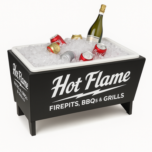 Dual-Function Steel Fire Pit & Cooler