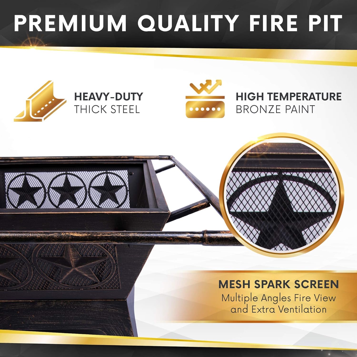 32″ Square Fire Pit with 24″ Bowl