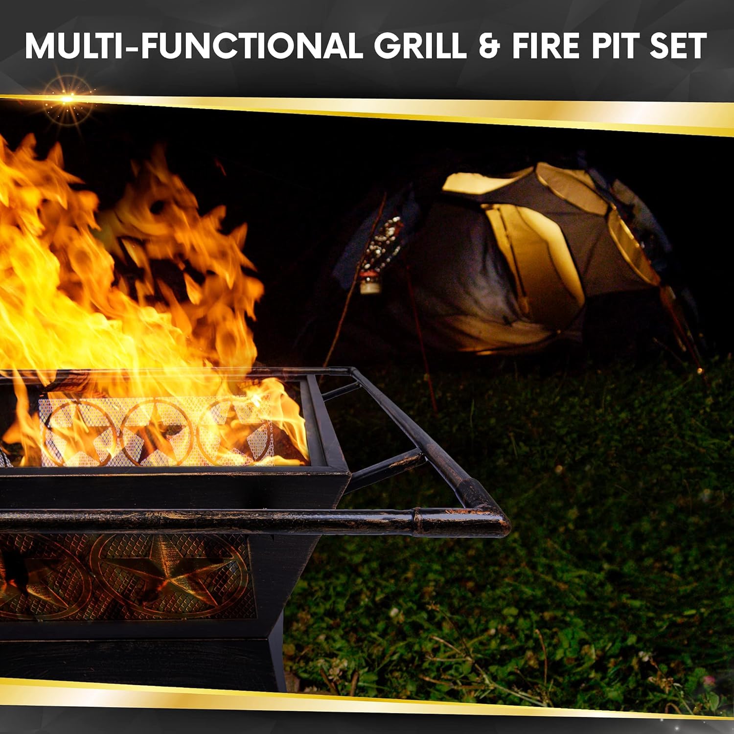 32″ Square Fire Pit with 24″ Bowl