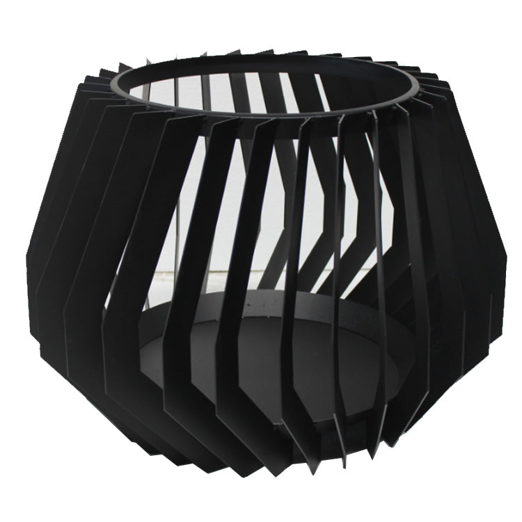 Black Modern Steel Fire Basket with Poker