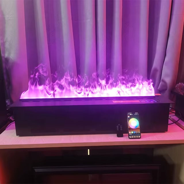 MirageFlame Linear Water-Vapor Electric Fireplace — 100cm (Multiple Colours)