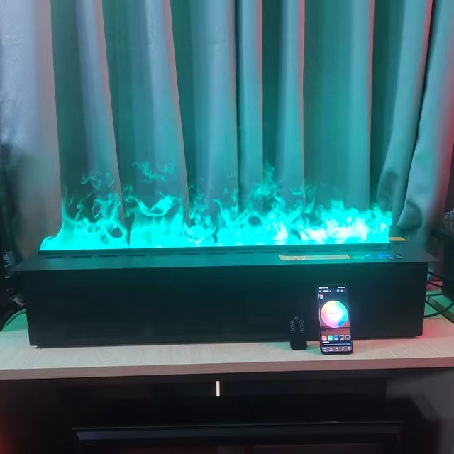 MirageFlame Linear Water-Vapor Electric Fireplace — 100cm (Multiple Colours)