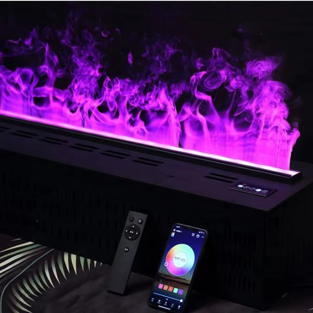 MirageFlame Linear Water-Vapor Electric Fireplace — 100cm (Multiple Colours)