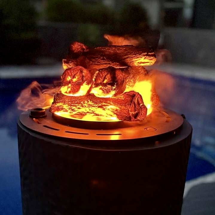 MirageFlame Round Water-Vapor Electric Fireplace — 50CM