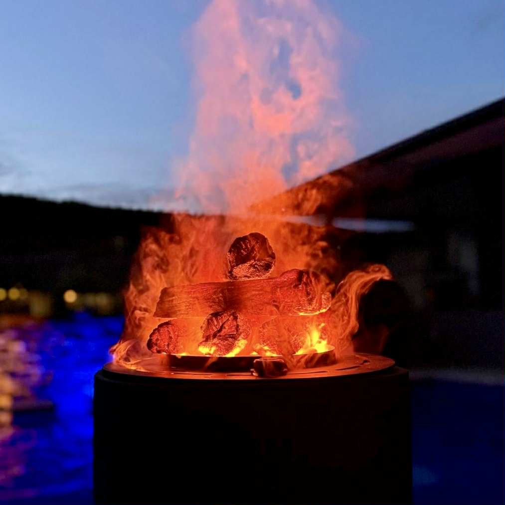 MirageFlame Round Water-Vapor Electric Fireplace — 35CM