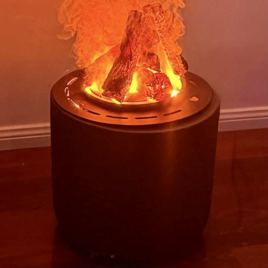 MirageFlame Round Water-Vapor Electric Fireplace — 35CM