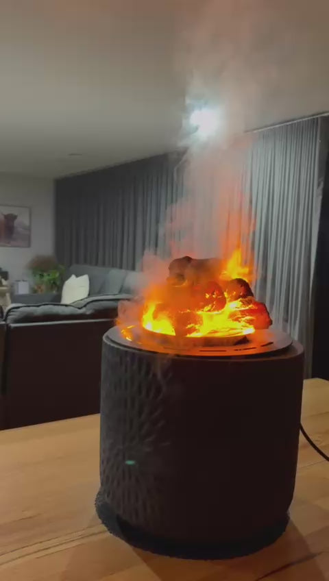 MirageFlame Round Water-Vapor Electric Fireplace — 35CM